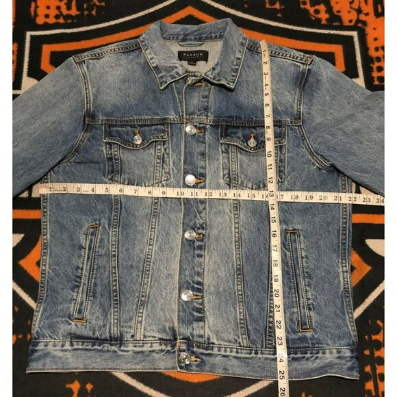 PACSUN Classic Fit Denim Dark Wash Jacket Medium Men - Picture 7 of 7